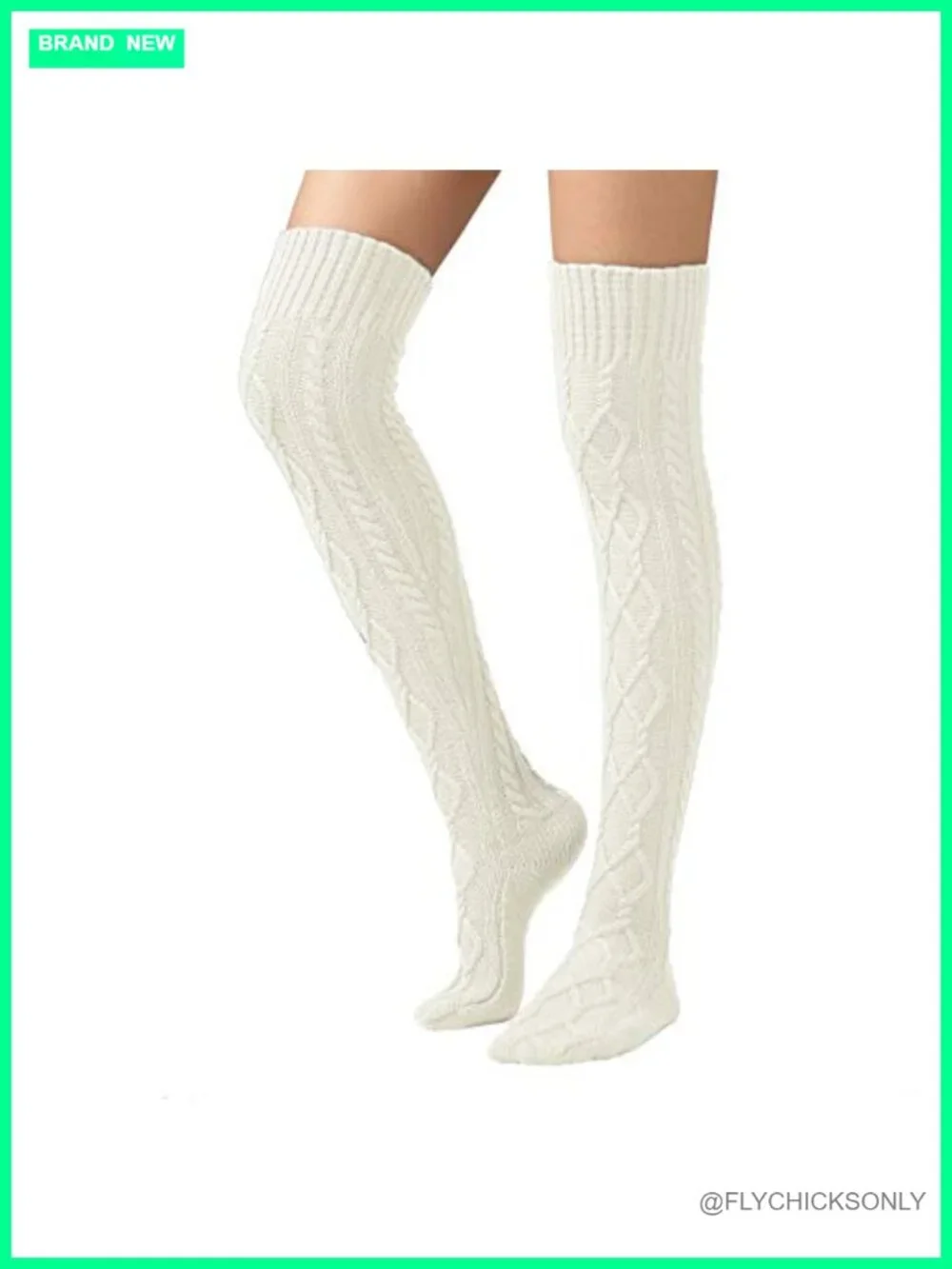 Cable Knit Thigh High Boot Socks Extra Long Winter Leg Warmers